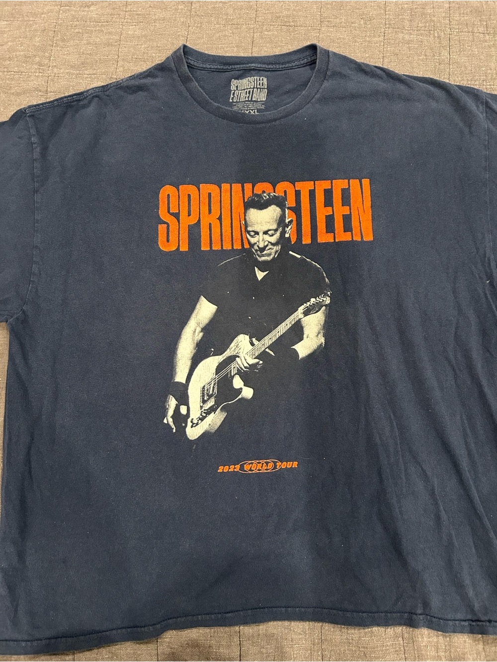 Springsteen Graphic Tour Tee - Navy with Orange Print